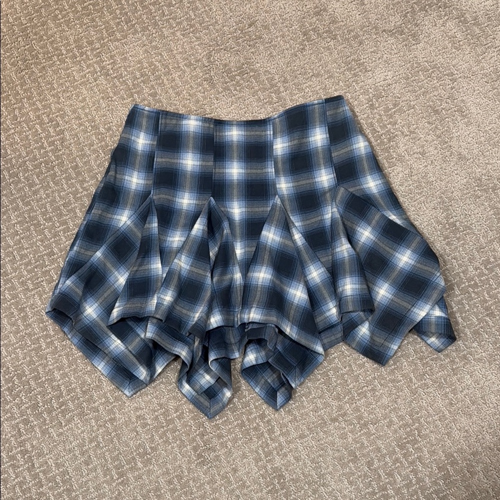Free People Blue Plaid Women's Skirt